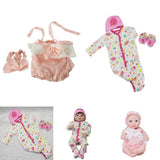 2 Sets Lovely Reborn Doll Outfits - Princess Dress Rompers Headband Clothes