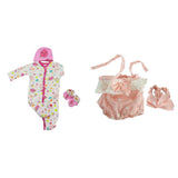 2 Sets Lovely Reborn Doll Outfits - Princess Dress Rompers Headband Clothes