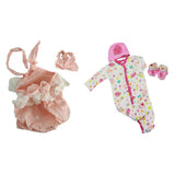 2 Sets Lovely Reborn Doll Outfits - Princess Dress Rompers Headband Clothes