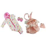 2 Sets Lovely Reborn Doll Outfits - Princess Dress Rompers Headband Clothes