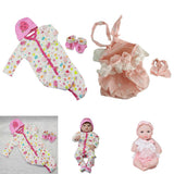 2 Sets Lovely Reborn Doll Outfits - Princess Dress Rompers Headband Clothes