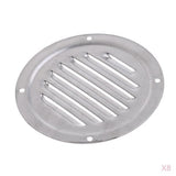 8pcs Stainless Steel Round Louvered Air Vent for Marine Boat RV Yacht