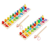 2Pieces Three-dimensional Matching Board Game Display Wooden Fishing Toys