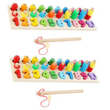 2Pieces Three-dimensional Matching Board Game Display Wooden Fishing Toys