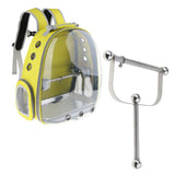Bird Travel Carrier Kit,Parrot Backpack+Bird Stainless Steel Standing Frame