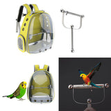 Bird Travel Carrier Kit,Parrot Backpack+Bird Stainless Steel Standing Frame