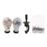 Maxbell 23'' Wig Making Canvas Block Mannequin Head Model w/ Head Clamp Holder T Pin