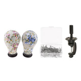Maxbell 23'' Wig Making Canvas Block Mannequin Head Model w/ Head Clamp Holder T Pin