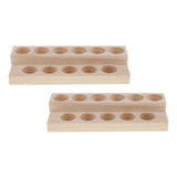 Maxbell 2x Wooden Essential Oil Display Stand Rack 2 Tier Organizer-11 Bottle Slots