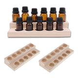 Maxbell 2x Wooden Essential Oil Display Stand Rack 2 Tier Organizer-11 Bottle Slots