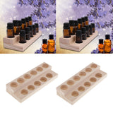 Maxbell 2x Wooden Essential Oil Display Stand Rack 2 Tier Organizer-11 Bottle Slots