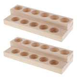 Maxbell 2x Wooden Essential Oil Display Stand Rack 2 Tier Organizer-11 Bottle Slots