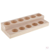 Maxbell 2x Wooden Essential Oil Display Stand Rack 2 Tier Organizer-11 Bottle Slots