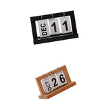Maxbell 2pcs Practical Wooden Flip Chart Perpetual Calendar DIY Desktop Calendar