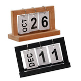 Maxbell 2pcs Practical Wooden Flip Chart Perpetual Calendar DIY Desktop Calendar