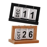 Maxbell 2pcs Practical Wooden Flip Chart Perpetual Calendar DIY Desktop Calendar