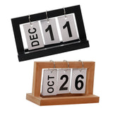 Maxbell 2pcs Practical Wooden Flip Chart Perpetual Calendar DIY Desktop Calendar