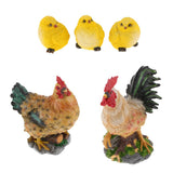 Artificial Realistic Chicken Figure Outdoor Garden Yard Decor Chicken Family