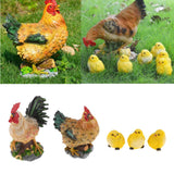 Artificial Realistic Chicken Figure Outdoor Garden Yard Decor Chicken Family