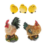 Artificial Realistic Chicken Figure Outdoor Garden Yard Decor Chicken Family