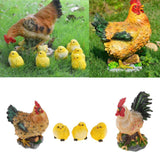 Artificial Realistic Chicken Figure Outdoor Garden Yard Decor Chicken Family