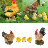 Artificial Realistic Chicken Figure Outdoor Garden Yard Decor Chicken Family