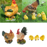 Artificial Realistic Chicken Figure Outdoor Garden Yard Decor Chicken Family