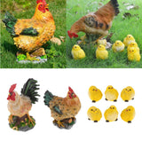 Artificial Realistic Chicken Figure Outdoor Garden Yard Decor Chicken Family