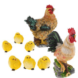 Artificial Realistic Chicken Figure Outdoor Garden Yard Decor Chicken Family