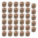 35pcs Natural Tree Stump Wooden Candle Holder Tea Light Candlelight 5cm