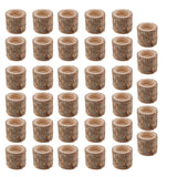35pcs Natural Tree Stump Wooden Candle Holder Tea Light Candlelight 5cm