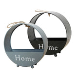 Maxbell 2pcs Wall Hanging Flower Basket Plant Pot for Balcony Decor Grey +Black