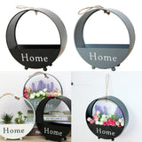 Maxbell 2pcs Wall Hanging Flower Basket Plant Pot for Balcony Decor Grey +Black