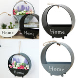 Maxbell 2pcs Wall Hanging Flower Basket Plant Pot for Balcony Decor Grey +Black