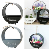 Maxbell 2pcs Wall Hanging Flower Basket Plant Pot for Balcony Decor Grey +Black