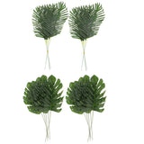 Maxbell 20Pieces Large Artificial Leaf Faux Foliage LeavesMonstera Leaf Palm Leaf