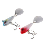 Maxbell 2 Pieces Artificial Metal Spinner Hard Sequins Sea Fishing Spoon Lures