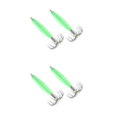 Maxbell Stainless Steel Luminous Squid Hook Barrel Umbrella Octopus Hook 6.3/7.2cm