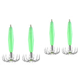 Maxbell Stainless Steel Luminous Squid Hook Barrel Umbrella Octopus Hook 6.3/7.2cm