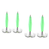 Maxbell Stainless Steel Luminous Squid Hook Barrel Umbrella Octopus Hook 6.3/7.2cm