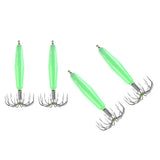 Maxbell Stainless Steel Luminous Squid Hook Barrel Umbrella Octopus Hook 6.3/7.2cm