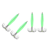 Maxbell Stainless Steel Luminous Squid Hook Barrel Umbrella Octopus Hook 6.3/7.2cm