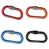 Maxbell 4 Piece 25KN Aluminum Rock Climbing Rescue Safety D Type Carabiner Screwgate