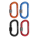 Maxbell 4 Piece 25KN Aluminum Rock Climbing Rescue Safety D Type Carabiner Screwgate