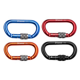 Maxbell 4 Piece 25KN Aluminum Rock Climbing Rescue Safety D Type Carabiner Screwgate