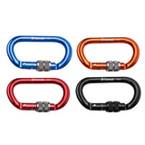 Maxbell 4 Piece 25KN Aluminum Rock Climbing Rescue Safety D Type Carabiner Screwgate