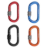 Maxbell 4 Piece 25KN Aluminum Rock Climbing Rescue Safety D Type Carabiner Screwgate