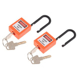 Maxbell 2xSafety Security Lockout Padlock Keyed Different PVC Stainless Steel Orange
