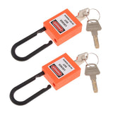 Maxbell 2xSafety Security Lockout Padlock Keyed Different PVC Stainless Steel Orange