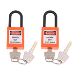 Maxbell 2xSafety Security Lockout Padlock Keyed Different PVC Stainless Steel Orange